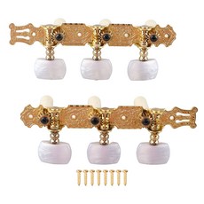 클래식 기타 스트링 머신 헤드 튜닝 페그 키 튜너 세트 흰색 버튼 어쿠스틱 부품, [01] as shown