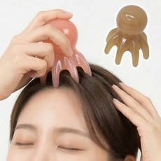 문어 괄사 지압 마사지기 2color / 탈모 두피 지압 림프순환 승모근 꾹꾹이, 핑크, 1개