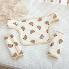 4層紗揹巾胸前口水巾, 1個, 3.可愛熊頭