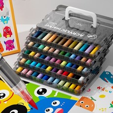 아크릴 마카펜 대용량 수채화펜 아트펜 세트 미술 전문 채색 소프트 브러쉬 펜, 1개, 60색