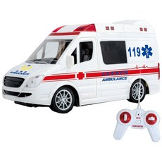 旭陽教育用品社瑪琍歐仿真四通遙控救護車玩具/燈光音效119無線遙控救護車模型玩具/聲光救護車遙控車玩具, 白色