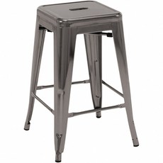 E-home 約克工業風可堆疊金屬吧檯椅-座高66cm, 鐵元色, 1個