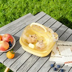 CYLIFE 햄스터 외출 휴대용 이동장 분리 세척가능 통풍 이동가방 햄스터 하우스, 1개, 옐로우