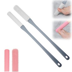 발가락 청소 브러시 2팩 고무 헤드 샤워용 39.9cm(15.7인치) 실리콘 발 스크러버 긴 손잡이 부드러운 목욕 클리너 스크럽 풋 케어 노인 남성 및 여성용 12240, 발가락 청소 브러시 2팩, 고무 브러시 헤드 2팩, 샤