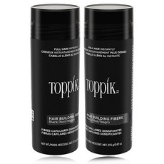 Toppik Hair Building Fibers 토픽 모발 커버 섬유 파우더 27.5g, 2개, 블랙 27.5g 2병