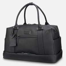 VESSEL SIGNATURE 雅致版波士頓包 雙層硬殼設計 高爾夫球場時尚配件 米白/黑, 黑色