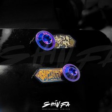 【台南新發車業】SHIN FA 鈦合金車牌保護蓋 大牌螺絲 車牌飾片 鈦片 鈦螺絲 防裂 車牌飾蓋, 鈦色, 1個