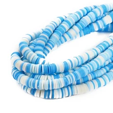 플랫 라운드 폴리머 클레이 비즈 칩 디스크 스페이서 슬라이스 비즈 DIY 쥬얼리 만들기 수제 팔찌 목걸이, 01 4mm, 18 Mixed Color 07