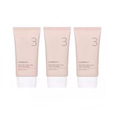 [본사정품] NUMBUZIN 넘버즈인 3번 도자기결 파데스킵 톤업베이지 SPF50+ PA++++ 파데프리 보정선크림, 50ml, 3개