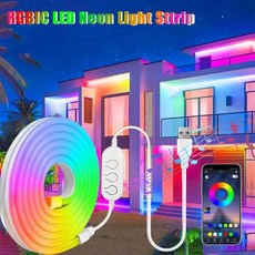 DC5V RGBIC 네온 LED 스트립 라이트 방수 로프 음악 동기화 DIY 침실 홈 데코 무드등, 01 RGBIC, 03 2미터
