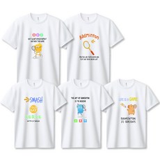 배드민턴복 운동복 그래픽티셔츠 쿨 기능성 흡한속건 라운드 반팔티셔츠 화이트(300)