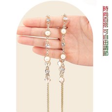 珍珠鑽鏈雙吊墜高跟鞋束鞋帶 隱形美鞋防掉跟鞋鏈條