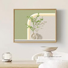 분전함 가리개 북유럽 명화 디자인 정물화 액자 액자형, 블랙 프레임, 그린 플랜트 3