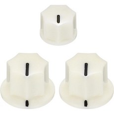 메카닉시티 기타 이펙트 페달 노브 세트 5/8인치 13/32인치 플라스틱 황동 인서트 일렉트릭 기타 노브 앰프 기타 베이스 볼륨 컨트롤 흰색, White