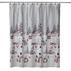 SKL Home 크리스마스/겨울 휘슬러 눈사람 비누 디스펜서 목욕/주방 및 선물용 멀티 197077, Shower Curtain