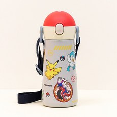 릴팡 더보틀 원터치 어깨끈 이중 스텐 물통 캐릭터 어린이 물병 460ml 포켓몬스터, 릴팡 더보틀 물통 460 포켓몬스터, 1개, 단품