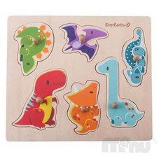 [마누상점] 아기교구 모양틀 영유아교재교구 에버어쓰 공룡 꼭지퍼즐
