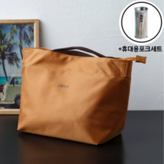 제이앤리빙 미니보냉백 보온보냉가방 도시락가방 이유식보냉가방, 카멜, 1개