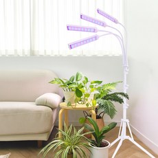 비상 LED 와이드 4헤드 삼각대 식물등 + 어댑터, 1세트
