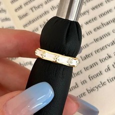 스털링 실버 골드 오프닝 반지 클래식 파인 쥬얼리 미니멀리스트