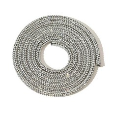 라운드 유리 크리스탈 코드 라인석 로프 전체 파이프 신발끈 팔찌 DIY 신발 가방 장식 신부 드레스, 6mm, White, 1개