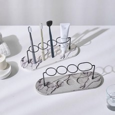 마힐스 규조토 트레이 칫솔 꽂이 걸이 치약 면도기 거치대 스탠드, 1개, 그레이