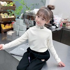 兒童打底衣 繡花長袖T恤