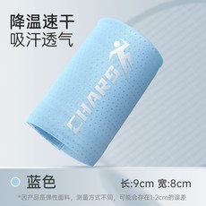 冰絲運動護腕擦汗手腕巾運動毛巾健身羽毛球跑步吸汗冰感速幹Q045, 1個, 藍色
