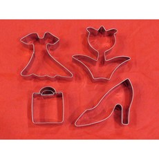 不鏽鋼餅乾切模 城市少女4件組 翻糖印花模 水果造型切模, 詳見包裝, 詳見包裝