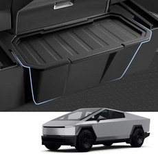 Canvcle 2024 2025 2026 테슬라 사이버트럭 액세서리용 후면 바닥 보관 상자 2열 상자 TPE 뒷좌석 중앙 콘솔 오거나이저 미끄럼 방지 뚜껑 보호 커버 쓰레기