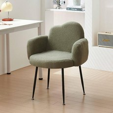 의자 북유럽 벨벳 카페 소파 드레스 안락 등받이 패브릭, 1단계 화장대 의자 그린 B