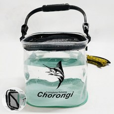 살림통 바다낚시 투명 낚시두레박 기포기홀 손잡이 투명기포기, 1개, MOON 투명 두레박