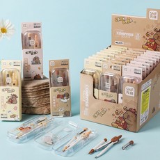 卡皮巴拉金屬圓規套裝 學生考試繪圖專用 多功能幾何工具 開學季24套批發, 1個, 鋒3175/卡皮巴拉圓規套裝-1套