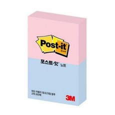 쓰리엠 포스트잇 일반노트 미니사이즈 2p, 러블리핑크/크림블루, 100매 X 2패드, 1개