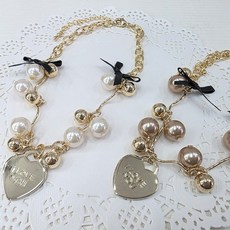 노블진주목걸이 (S - M), 1개, 웨이브크림