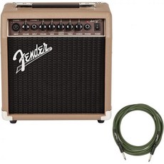 펜더 어쿠스토소닉 15 기타 앰프 2313700000 번들 13피트 직선직선 조 스트러머 악기 케이블 황갈색