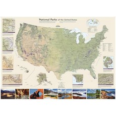 National GeoGRAPHIC 그래픽: Parks OF 오브 THE 더 United States Wall Map (42 x 30 inches) (National 그래픽 R