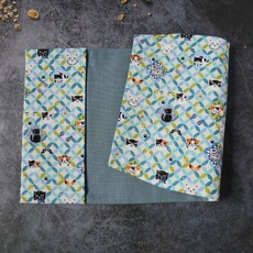 小貓咪書衣書套 可調式布書衣 A6 A5 B6 50K 25K 32K 20K 16K, 1個