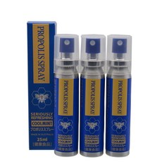 Chalmers Dale 프로폴리스 휴대용 스프레이 25ml 인후 스프레이 구취 케어 숨 새로 고침 페퍼민트 배합 비설탕 호주산 찰마스데일 3, 1개, 1g