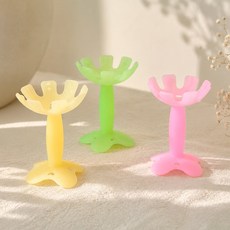 아가프라 국산 갈비 실리콘치발기+보관케이스 치아발육기 아기 이앓이, 핑크+케이스, 1개