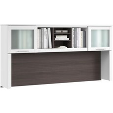 Bush Furniture Somerset 72W 책상 허치 (화이트 및 스톰 그레이), White and Storm