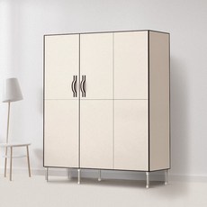 양문 비키니 옷장 원룸 자취 옷방 안방 도어형 행거, 트리플 베이지, 트리플 베이지