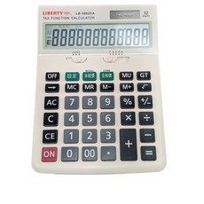 利百代LIBERTY 12位元太陽能桌上型稅率設定計算機~大按鍵液晶/雙電源(LB-5002CA), 1台, White