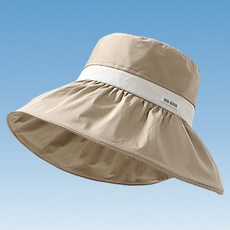 봄 여름 가을 예쁜 여성 넓은챙 모자 투톤조임끈챙 벙거지형 가림막 UV 자외선차단 여자 버킷햇 JUN팩토리, 베이지