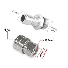 1/4 퀵 릴리스 커넥터 14mm 수나사 인치 어댑터 압력 와셔 스프레이 어 스노우 폼 랜스 병 연결 부품, 멀티