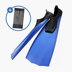 비치담 스노클링 오리발 롱핀 메쉬 가방 세트, 블랙 블루 L [260mm]