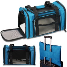 펫템 기내용 이동가방 캐리어, 시아닌블루, 1개