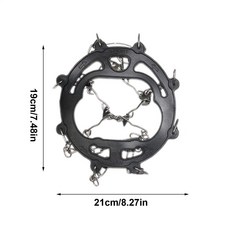 하이킹 부츠 크램폰 스테인레스 스틸 아이스 그리퍼 스파이크 미끄럼 방지 스노우 클리트 체인 클로 등반용, 02 Black, 01 CN, 1개