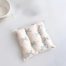 패딩 티 코스터 컵 받침대 패브릭 천 컵받침, 1개, 리본 크림