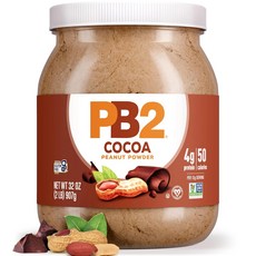 벨플랜테이션 PB2 파우더드 초콜릿 피넛 버터 코코아 파우더 글루텐 프리 저지방 저탄수 케토 비건, 907g, 1개